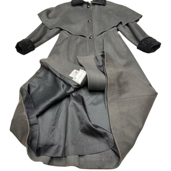Vintage Charles Klein for Forstmann Wool Princess Coat Cape Collar Maxi Overcoat - Picture 12 of 14